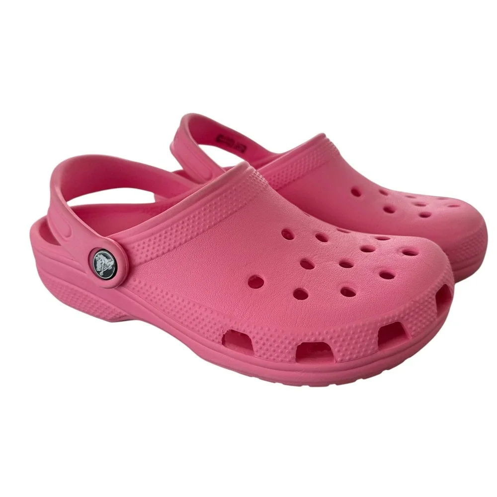 Crocs Classic Clog‎ Bubblegum Pink Kids Junior Size J3 Slip On Water Shoes